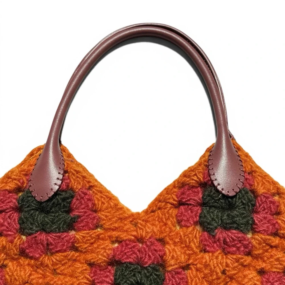 Hand Crocheted Square Handbag Granny core Cottagecore Coquette Boho Festival Y2K
